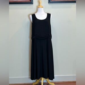 Madison Leigh | Size 18W Black Midi Dress With Ruched Waistband